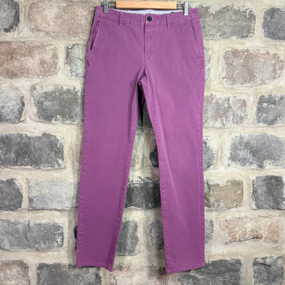 Bonobos Men's Tailoredโ Chino Pants Purple Cotton Stretch 30x32 Preppy Casual